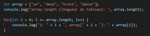 i <= array.length, soit i <= 4