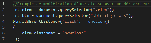 modifier une classe avec un déclancheur